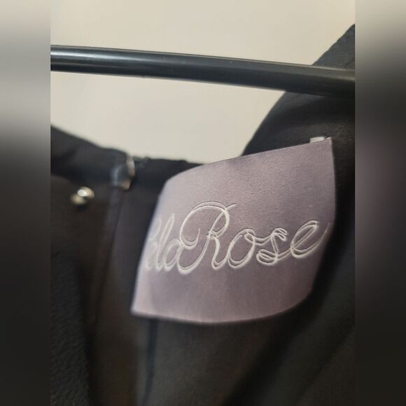 Lela Rose Black Ottoman Cape Sleeve Wide Leg Jumpsuit Romper 8 - Picture 8 of 12